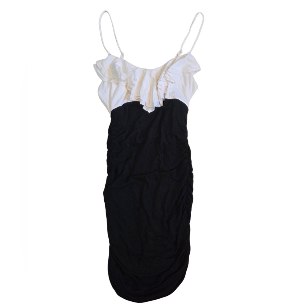Forever 21 Monochrome Black and White Ruffle Roushing Dress